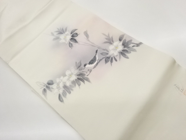 JAPANESE KIMONO / NAGOYA OBI / SHIOZE / FLOWER & BIRD / ARTIST WORK